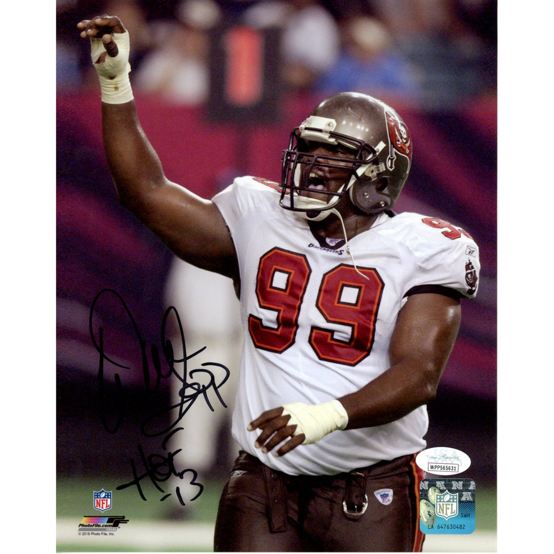 Warren Sapp Autographed Tampa Bay Buccaneers 8x10 Photo JSA 53551