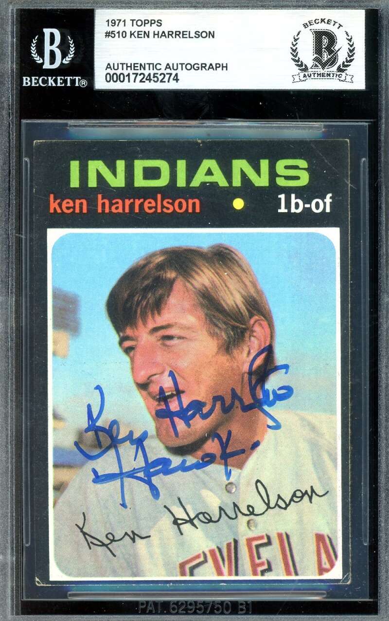 Ken Hawk Harrelson Beckett BAS Signed 1971 Topps Autograph