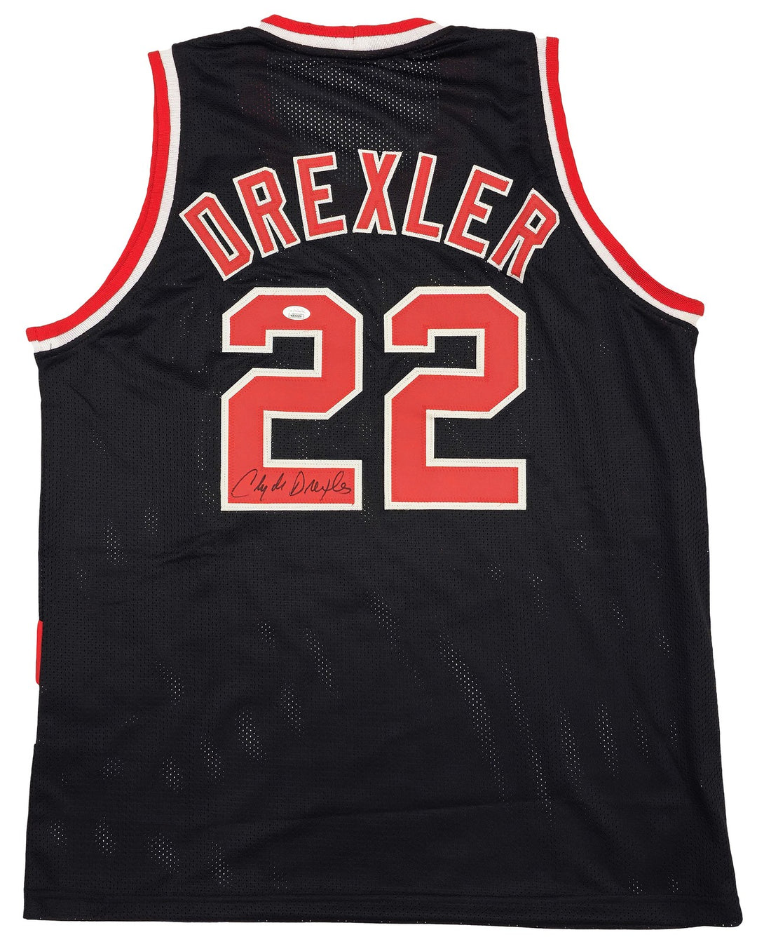 Portland Trailblazers Clyde Drexler Signed Black & Red Jersey JSA