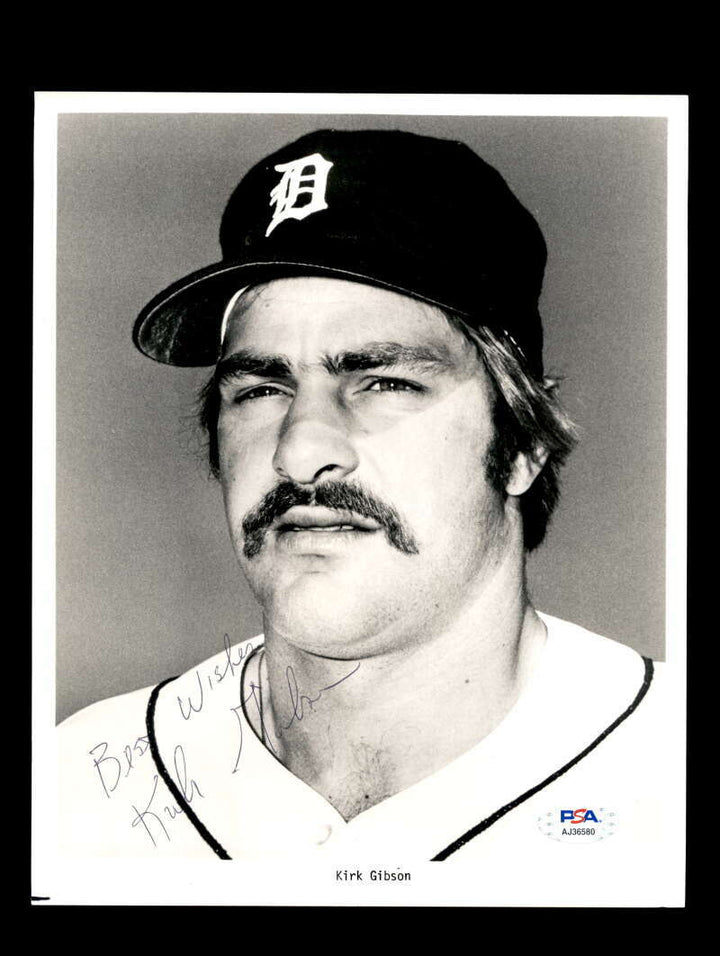 Kirk Gibson PSA DNA Coa Vintage Signed 8x10 Photo Tigers Autograph