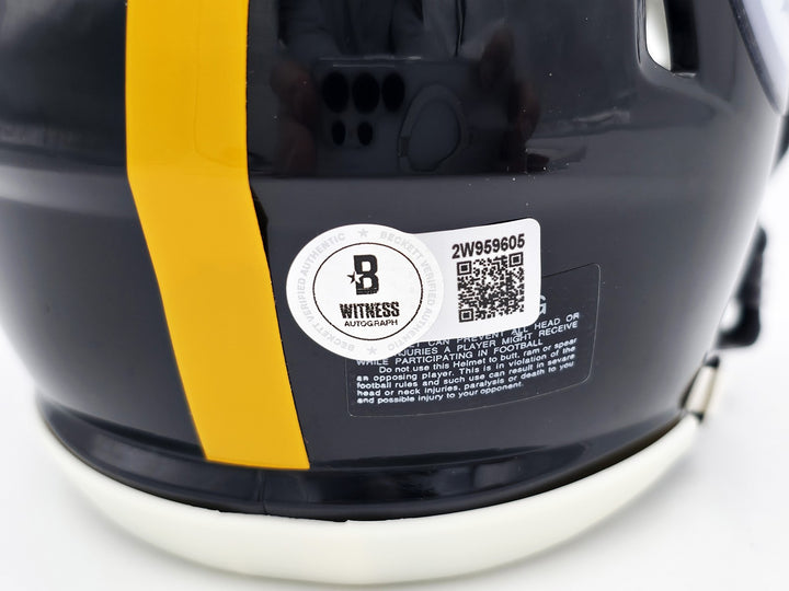 James Harrison Signed Pittsburgh Steelers Black Speed Mini Helmet Beckett Wit