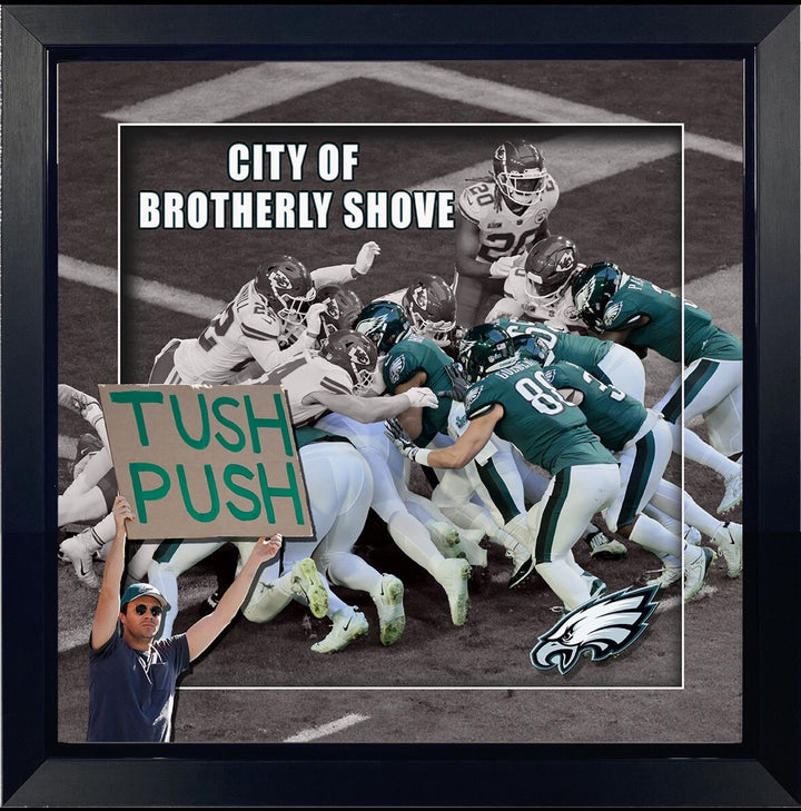 Philadelphia Eagles City of Brotherly Shove 3D Framed Photo Tush Push Hurts #1