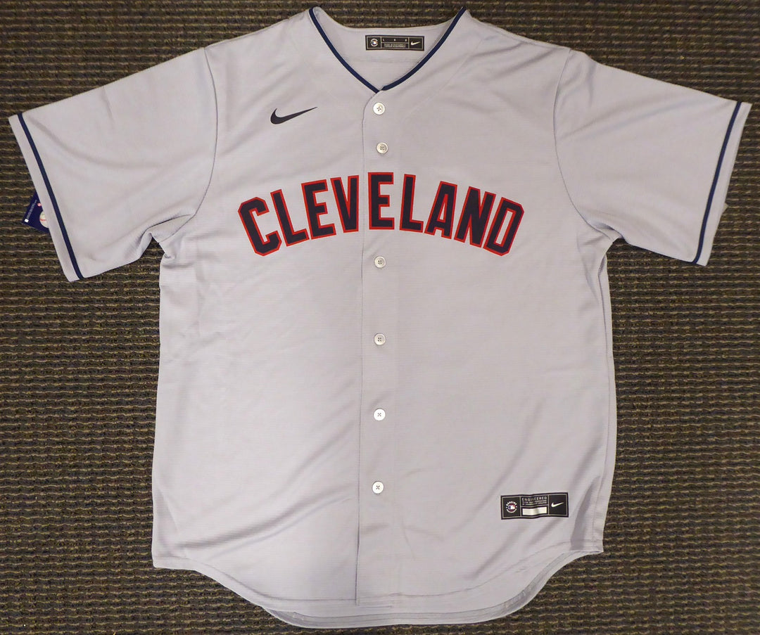 Cleveland Indians Shane Bieber Signed Gray Nike Jersey Size L "Go Tribe" Beckett
