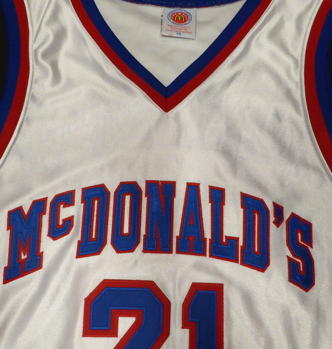 Kevin Garnett Signed White 1995 McDonalds All American Jersey Size 48 Beckett