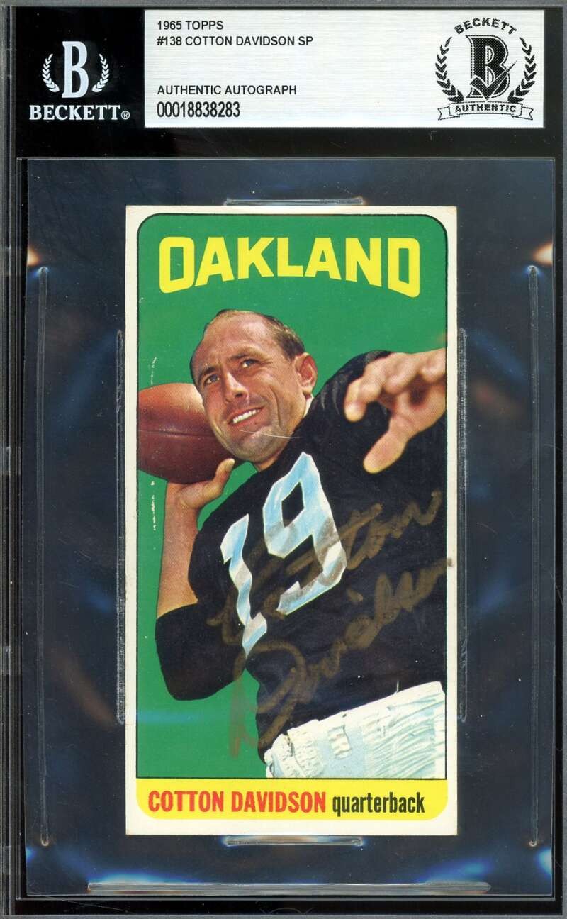 Cotton Davidson Beckett BAS Signed 1965 Topps SP Autograph