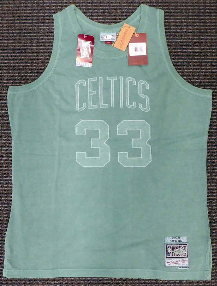 Celtics Larry Bird Auto Green Mitchell Ness WashedOut Swingman Jersey XL Beckett