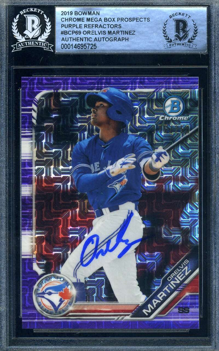 Orelvis Martinez Beckett Signed 2019 Bowman Chrome Purple Refractors /250 Rookie