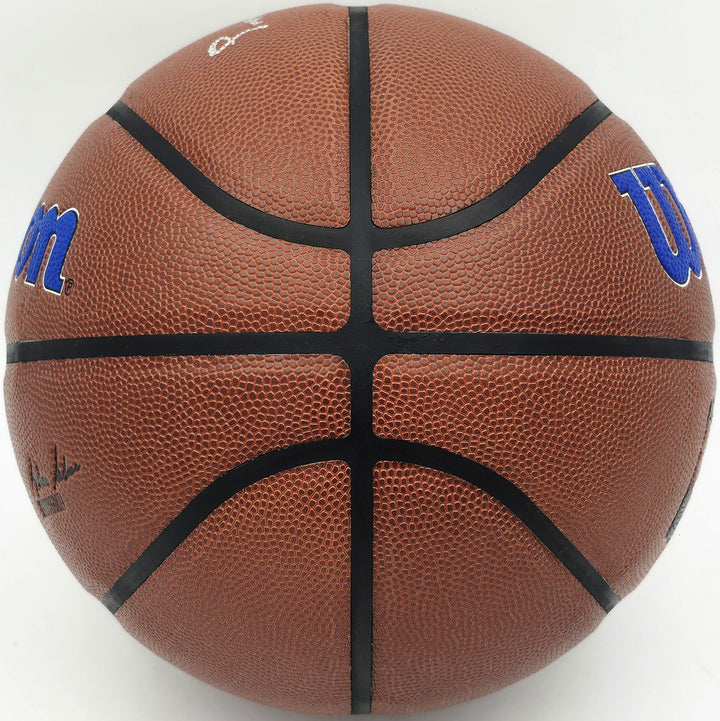 Julius "Dr. J" Erving Signed Composite Leather 76ers Logo Basketball Beckett Wit