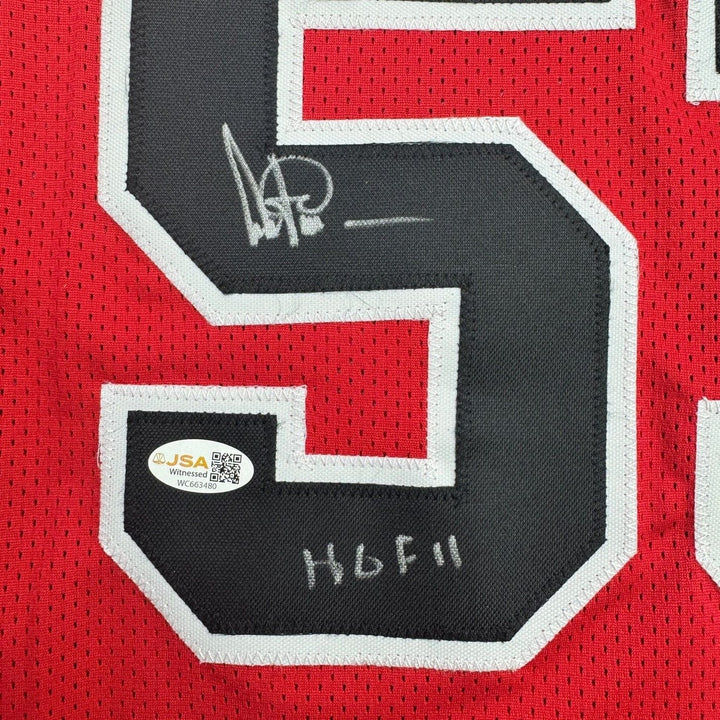 Framed Autographed/Signed Artis Gilmore 35x39 Chicago Red Jersey JSA COA