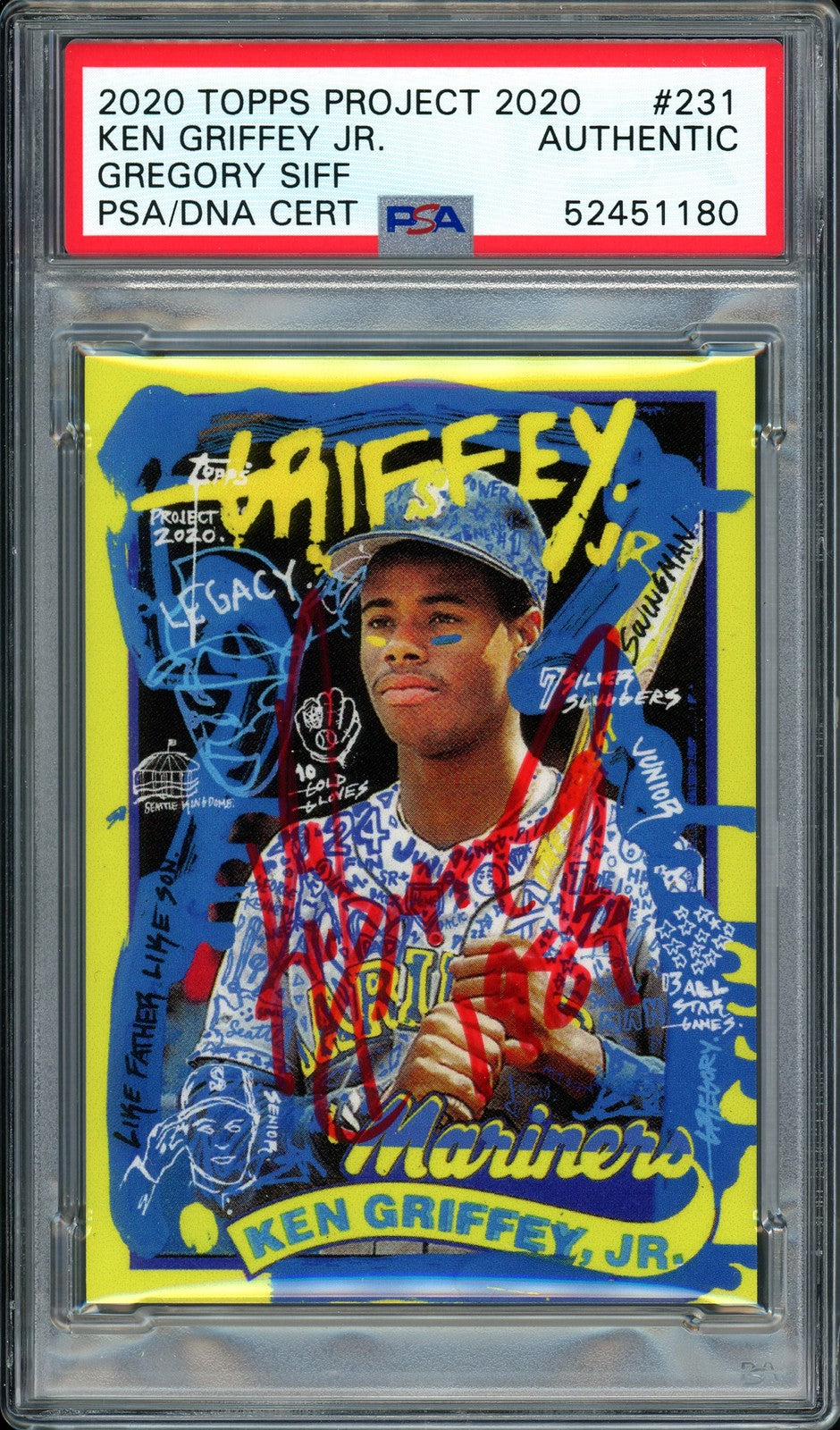 Ken Griffey Jr. Auto Topps Project 2020 Gregory Siff Card 231 1989 #1/1 PSA/DNA