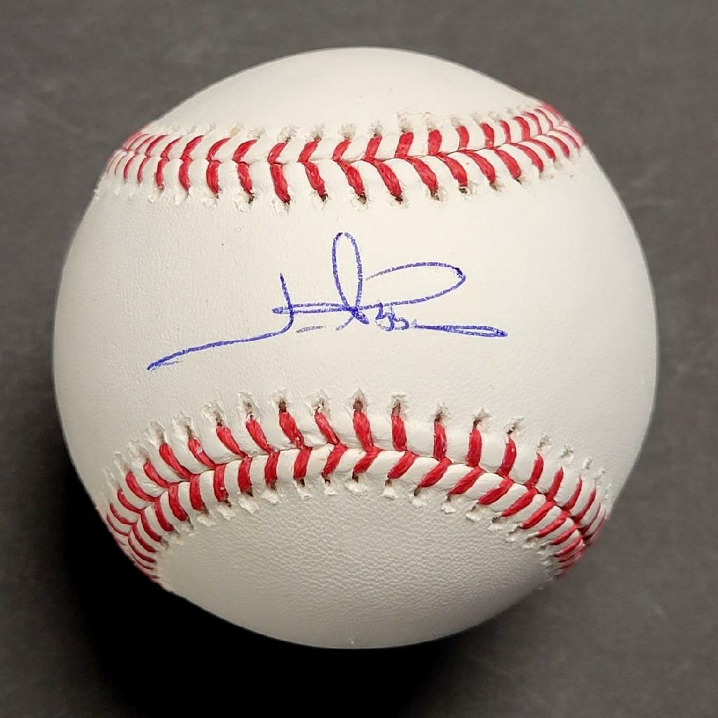 Jim Abbott autograph signed OML MLB Baseball Angels Yankees BAS Beckett Witness