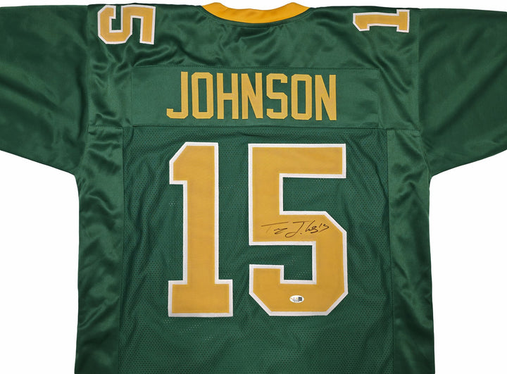 Oregon Ducks Tez Johnson Autographed Green Jersey JSA Witness