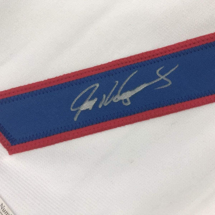 Framed Signed Ivan Pudge Rodriguez 35x39 Texas White Jersey JSA COA