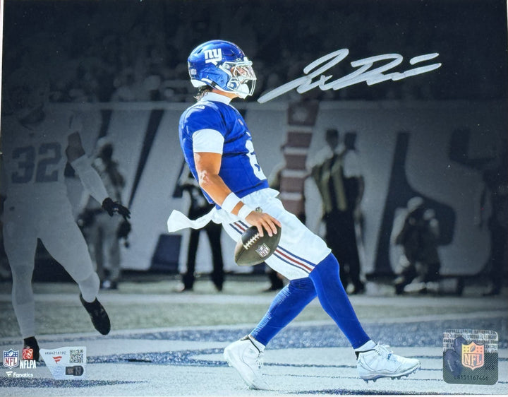 Jaxson Dart Signed 8x10 Framed Photo NY Giants 1st Career TD Auto Fanatics COA
