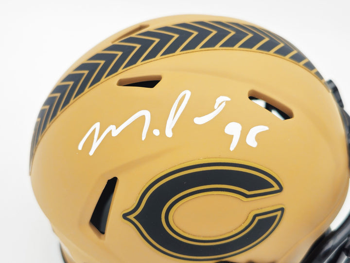Montez Sweat Signed Bears Camo Brown Salute to Service Speed Mini Helmet JSA