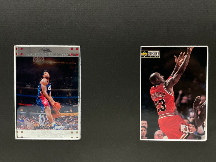 NBA Legend Framed 10 Basketball Card Collage Lot LeBron Jordan Kobe Jabbar Magic