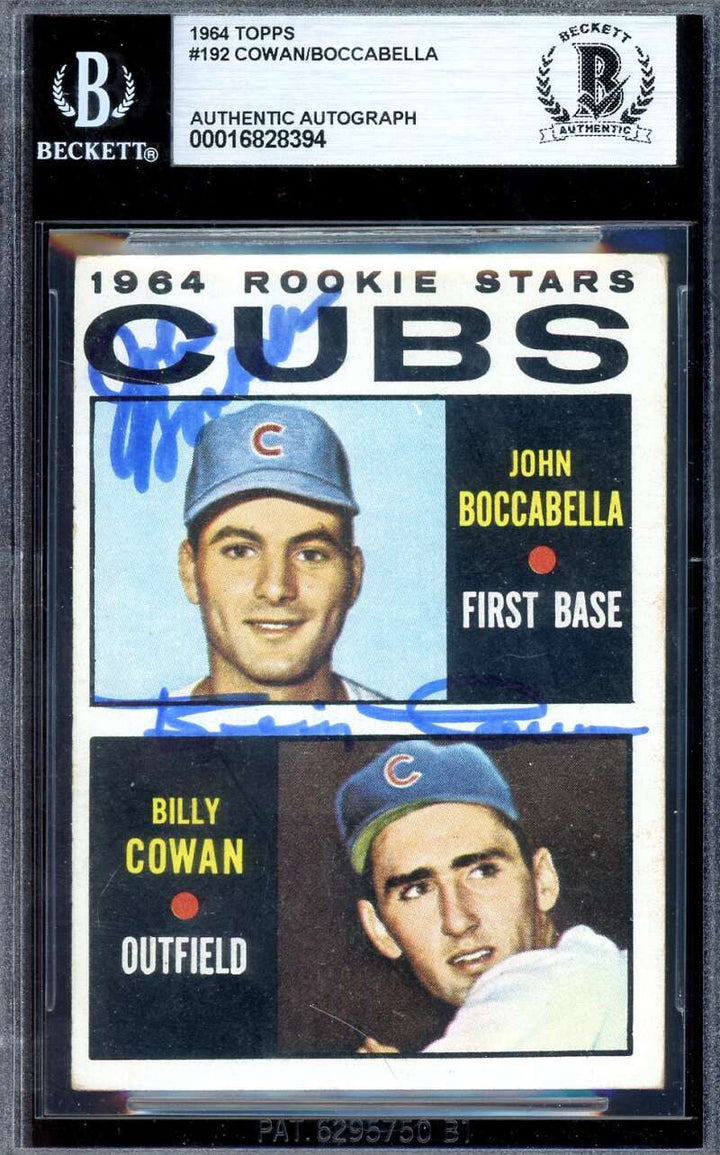 John Boccabella Billy Cowan Beckett BAS Signed 1964 Topps Rookie Autograph