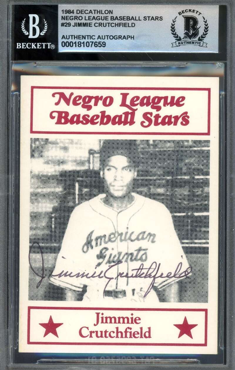 Jimmie Crutchfield Gem Mint 10 Beckett BAS Signed 1984 Decathlon Frisch Negro Le