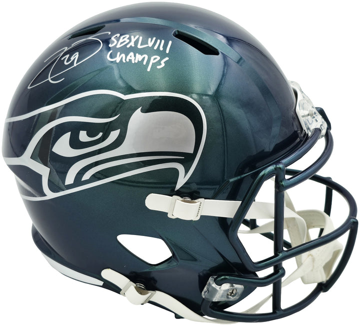 Earl Thomas III Signed Seahawks Rivalries Full Sz Rep Speed Helmet Beckett Wit