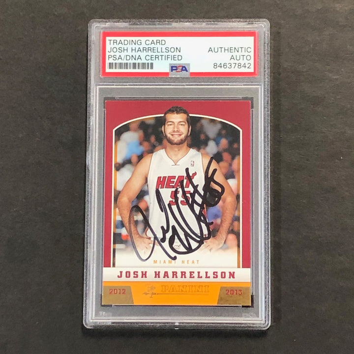 2012-13 NBA Panini Basketball #285 Josh Harrellson Signed Card AUTO PSA Slabbed