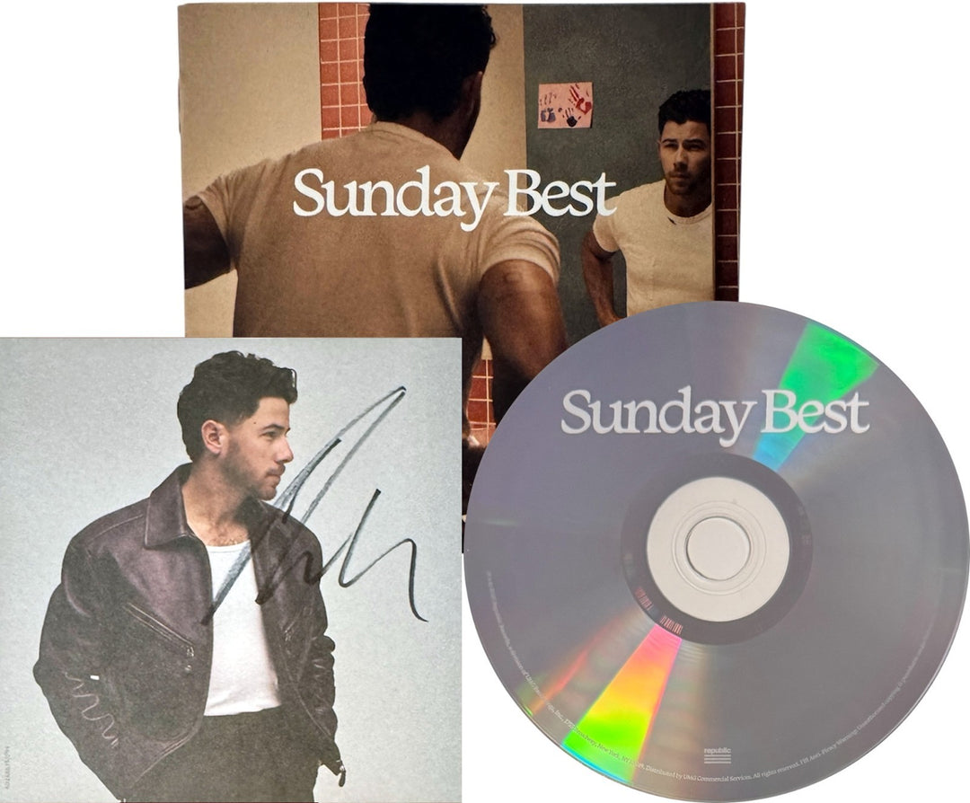 Nick Jonas Signed 2026 Sunday Best 4x4 Photo Art Card Album Cover Booklet CD-COA
