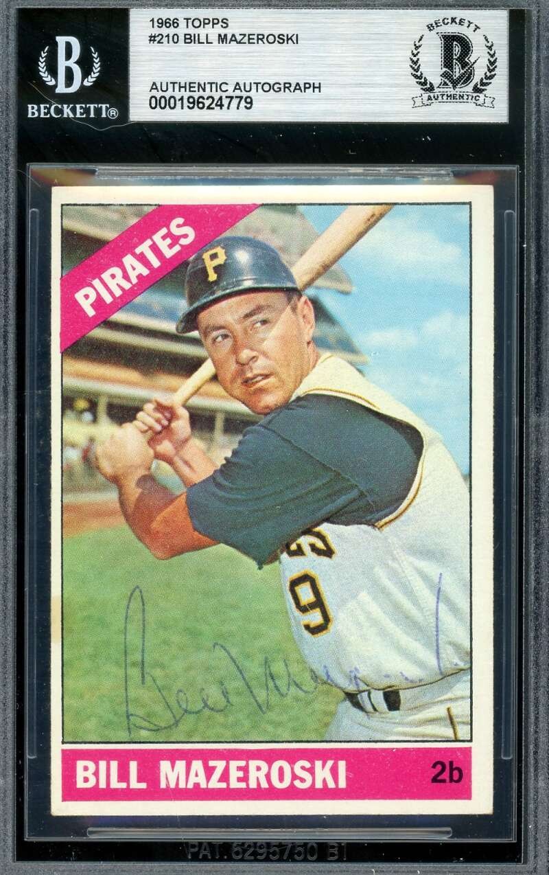 Bill Mazeroski Beckett BAS Vintage Signed 1966 Topps Autograph Pirates