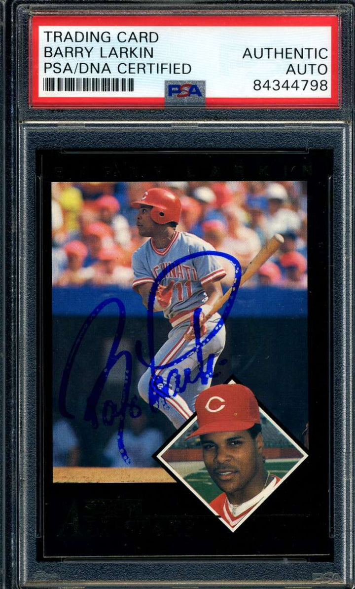 Barry Larkin PSA DNA Coa Signed 1992 Fleer Autograph