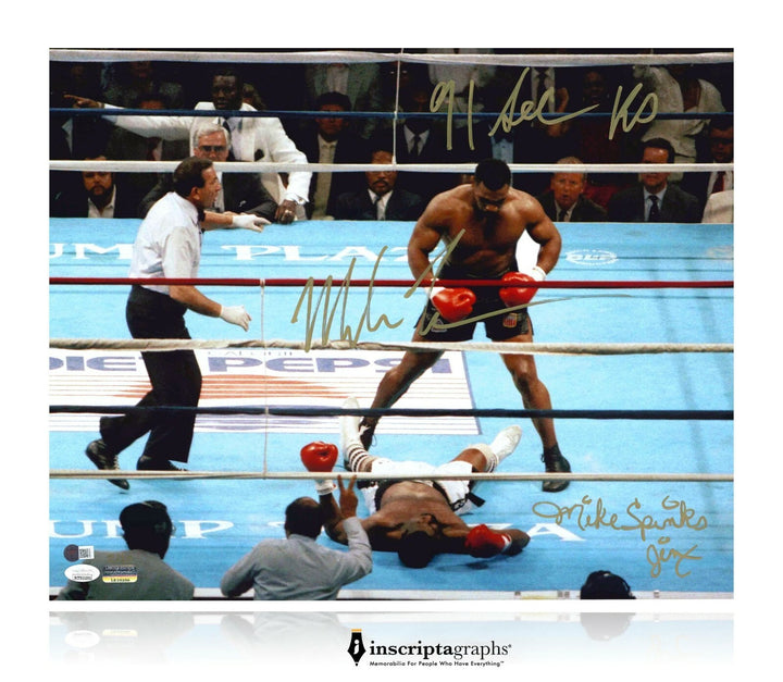 Mike Tyson / Michael Spinks Dual Signed 16x20 Photo #D/20 Inscribed JSA COA RARE