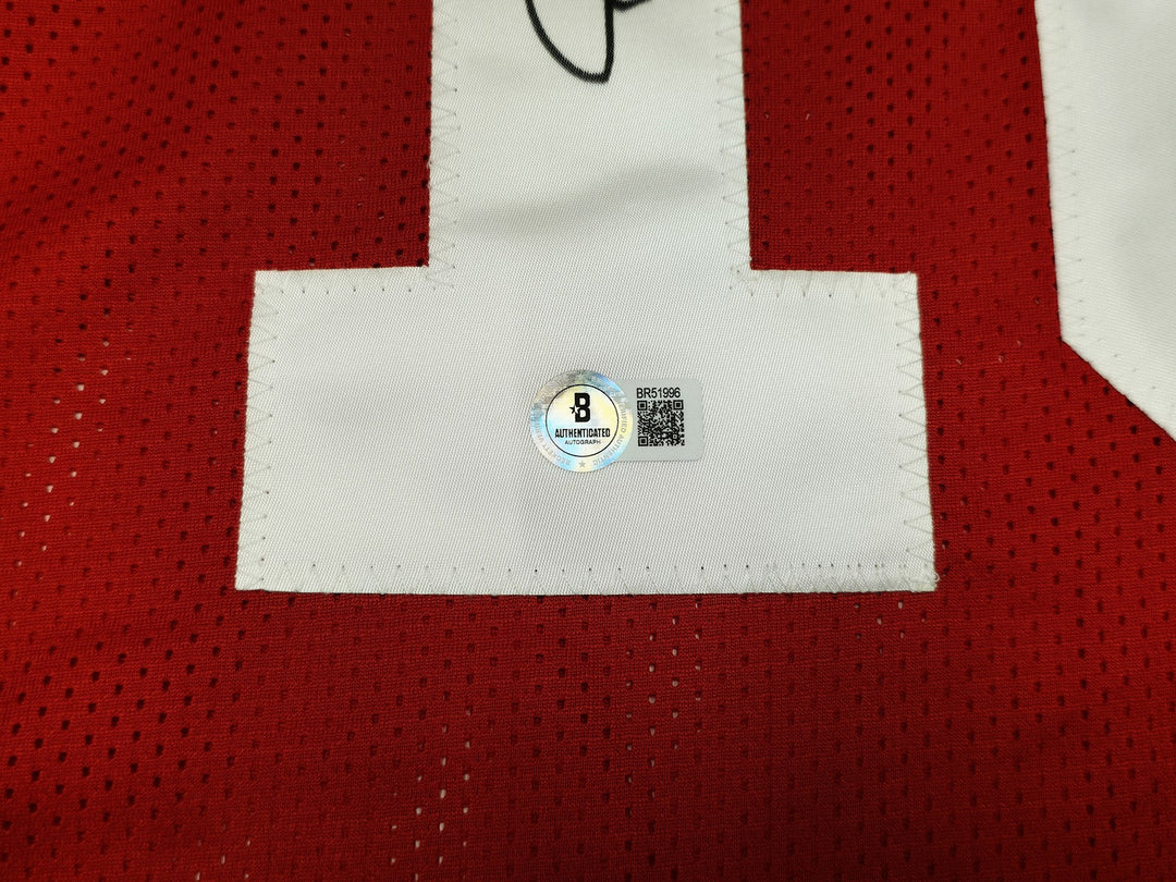 San Francisco 49ers Joe Montana Signed Red Jersey Beckett