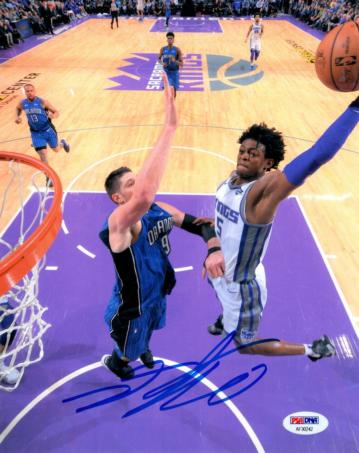 De'Aaron Fox Hand Signed 8x10 Photo Sacramento Kings PSA/DNA COA Autograph Dunk