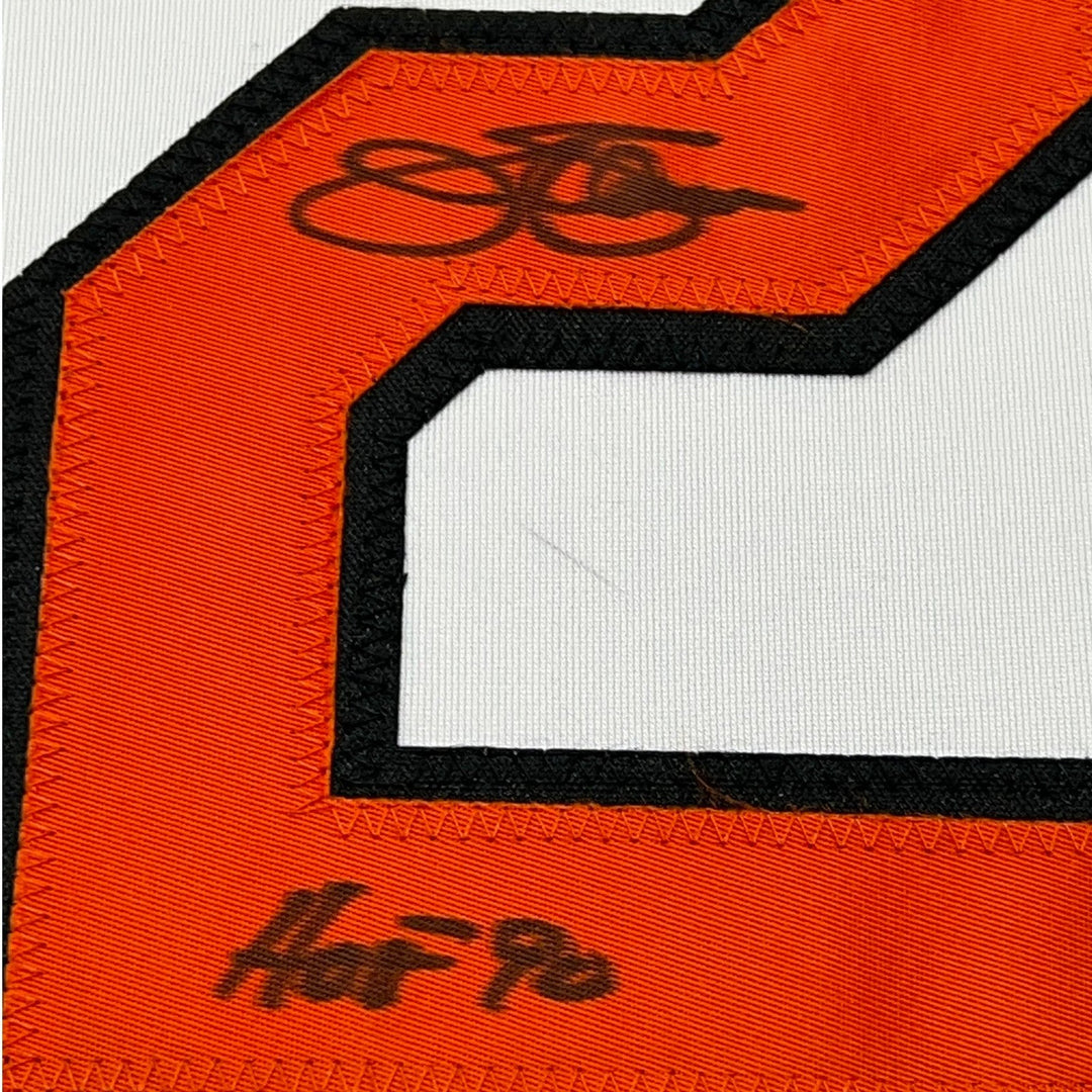 FRAMED Signed JIM PALMER 35x39 Baltimore White Jersey JSA COA Auto