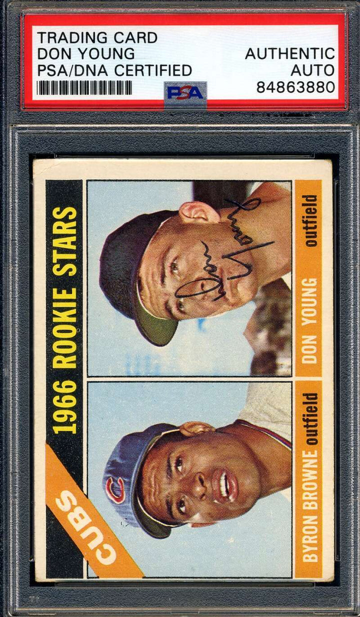 Don Young PSA DNA Signed 1966 Topps Rookie Stars Autographed