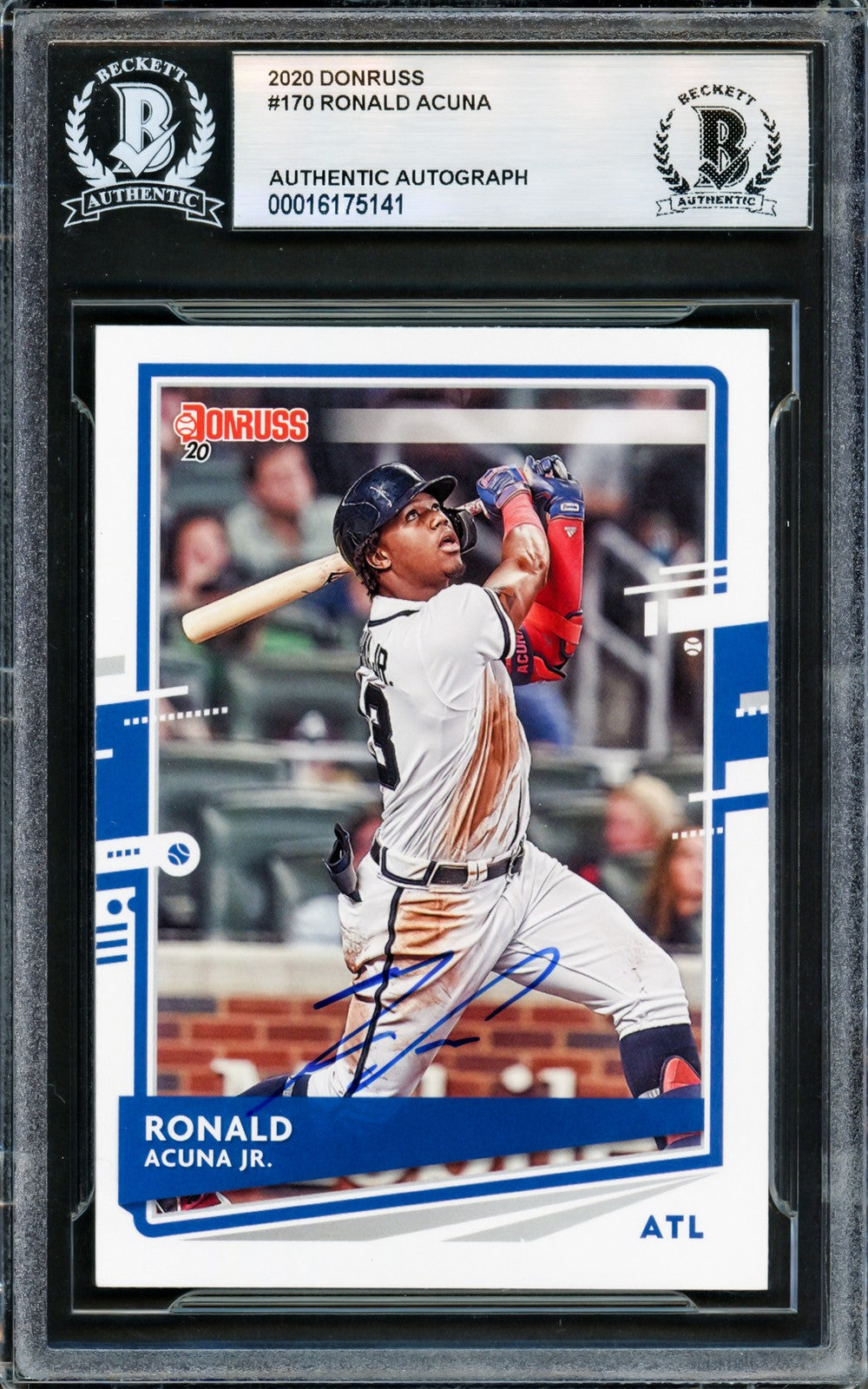 Ronald Acuna Jr. Signed 2020 Donruss Card #170 Atlanta Braves Beckett #16175141