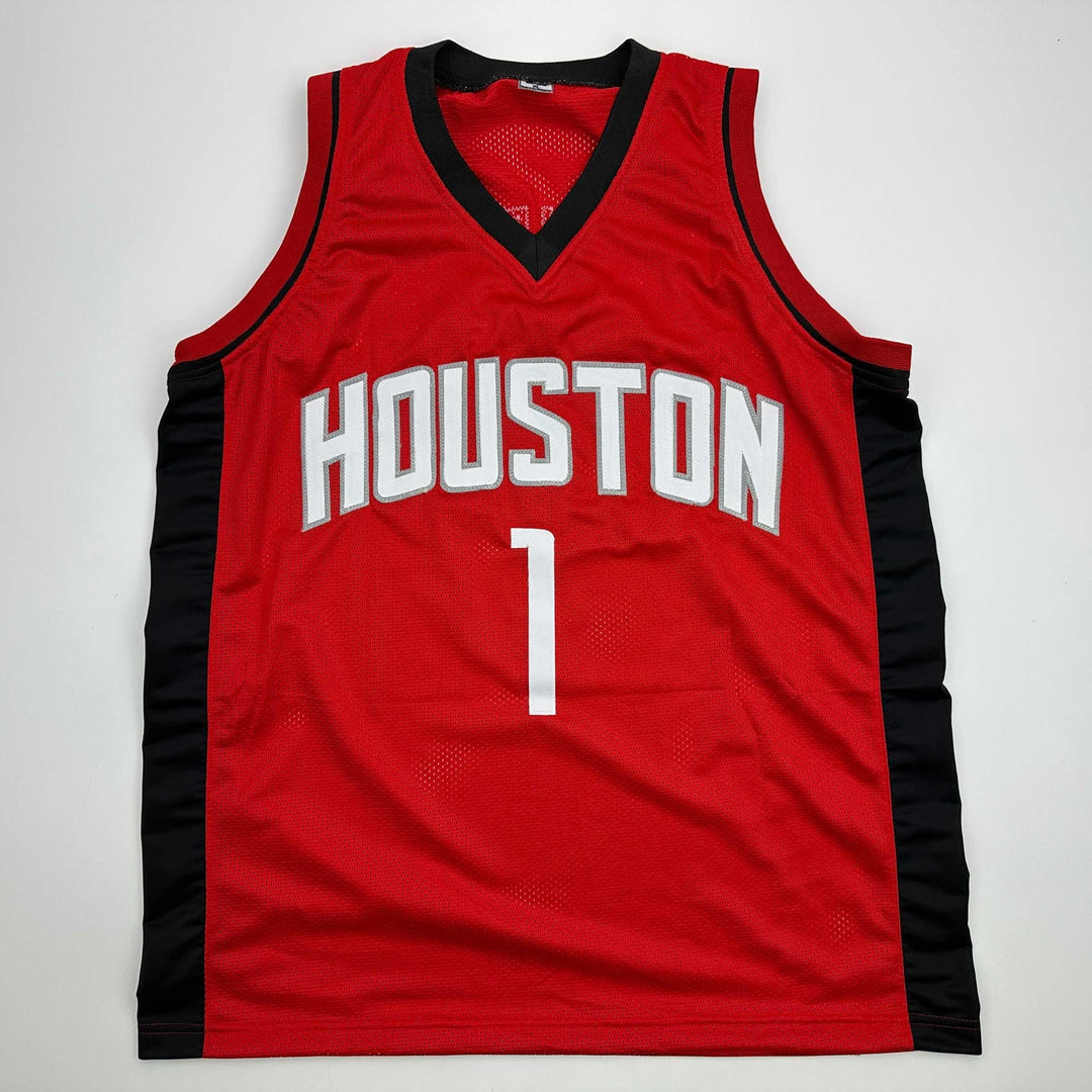Facsimile Autographed Amen Thompson Houston Red Reprint Jersey Size Men's XL