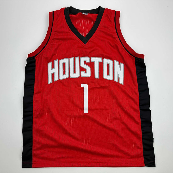 Facsimile Autographed Amen Thompson Houston Red Reprint Jersey Size Men's XL