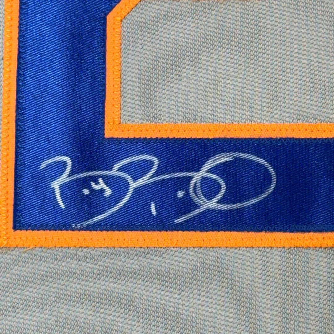 Framed Autographed/Signed Bobby Bonilla 33x42 New York Grey Jersey JSA COA