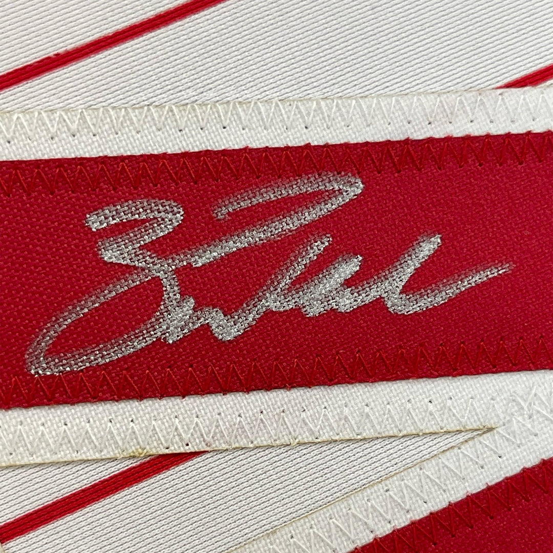 Framed Autographed/Signed Zack Wheeler 33x42 Pinstripe Jersey PSA/DNA COA
