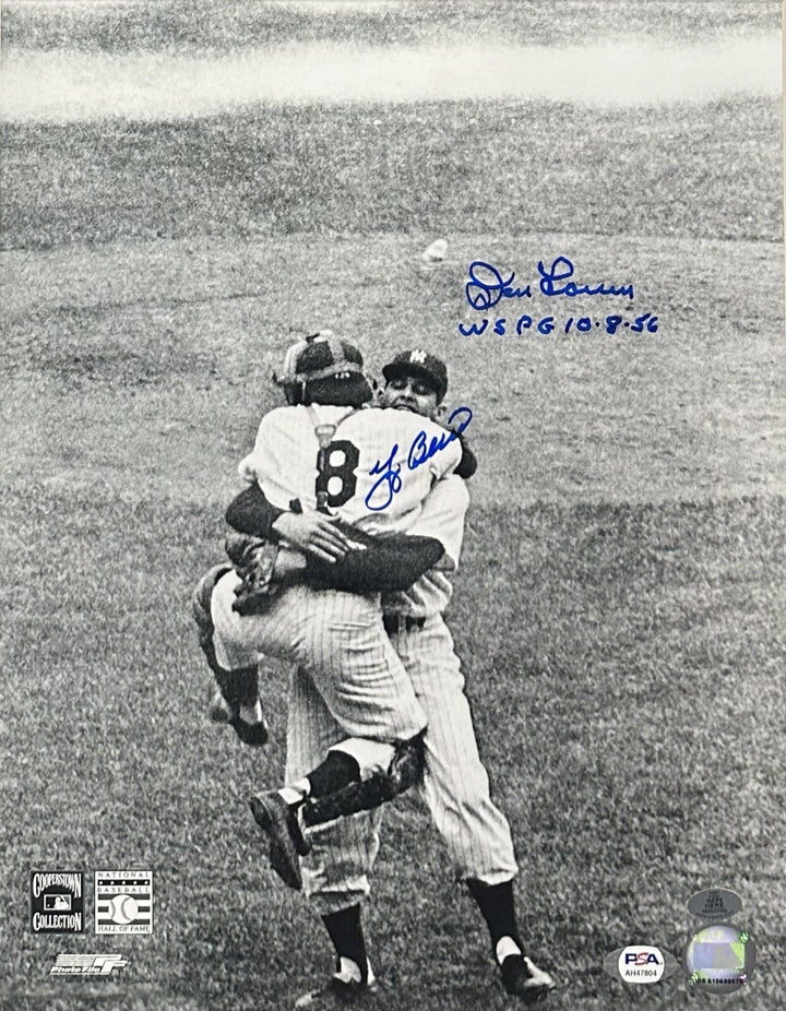 Yogi Berra Don Larsen Signed 11x14 Framed Photo Yankees WS Perfect Game Auto PSA