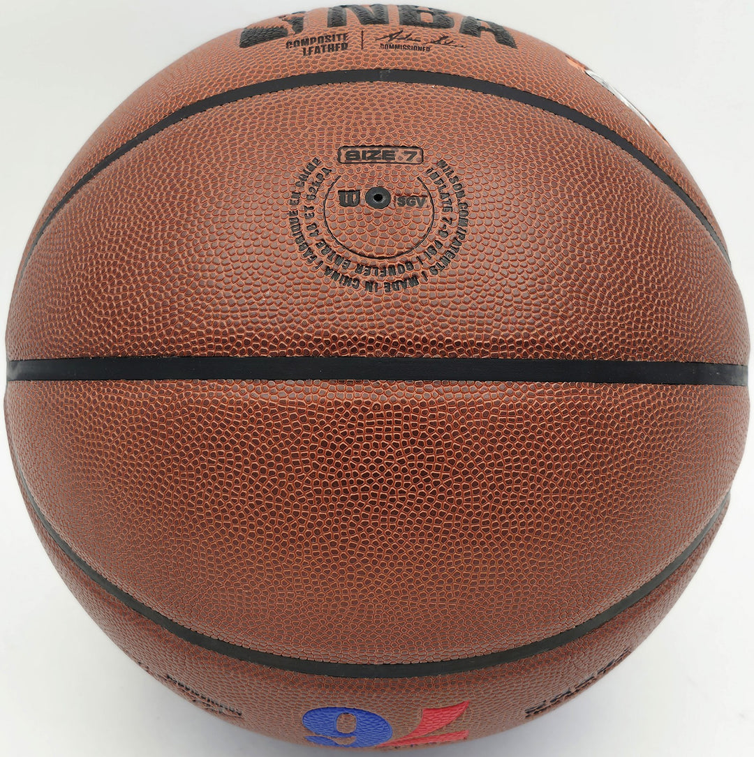 Julius "Dr. J" Erving Signed Composite Leather 76ers Logo Basketball Beckett Wit