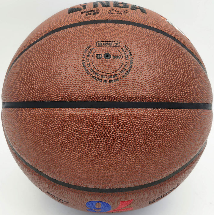 Julius "Dr. J" Erving Signed Composite Leather 76ers Logo Basketball Beckett Wit