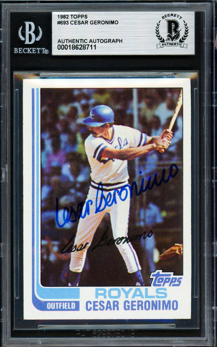 Cesar Geronimo Signed 1982 Topps Card 693 Kansas City Royals Beckett #18628711