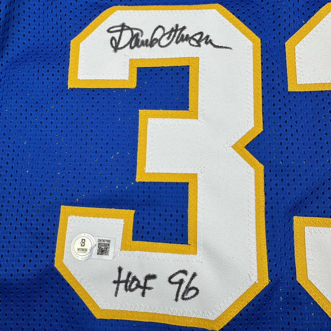 Autographed/Signed David Thompson HOF 96 Denver Blue Basketball Jersey BAS COA