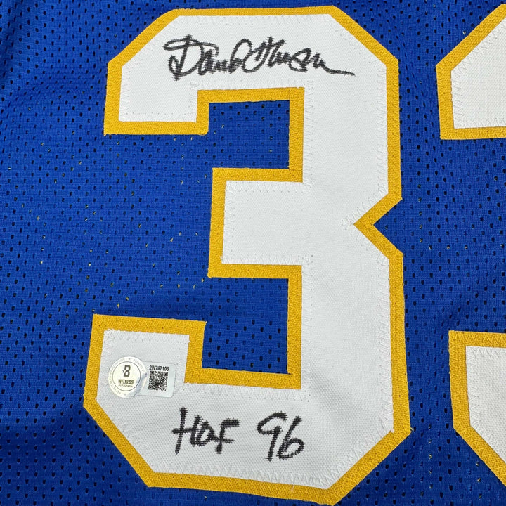 Autographed/Signed David Thompson HOF 96 Denver Blue Basketball Jersey BAS COA