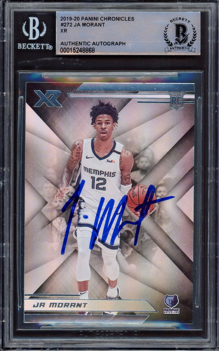 Ja Morant Signed 2019-20 Panini Chronicles XR RC 272 Grizzlies Beckett #15248868