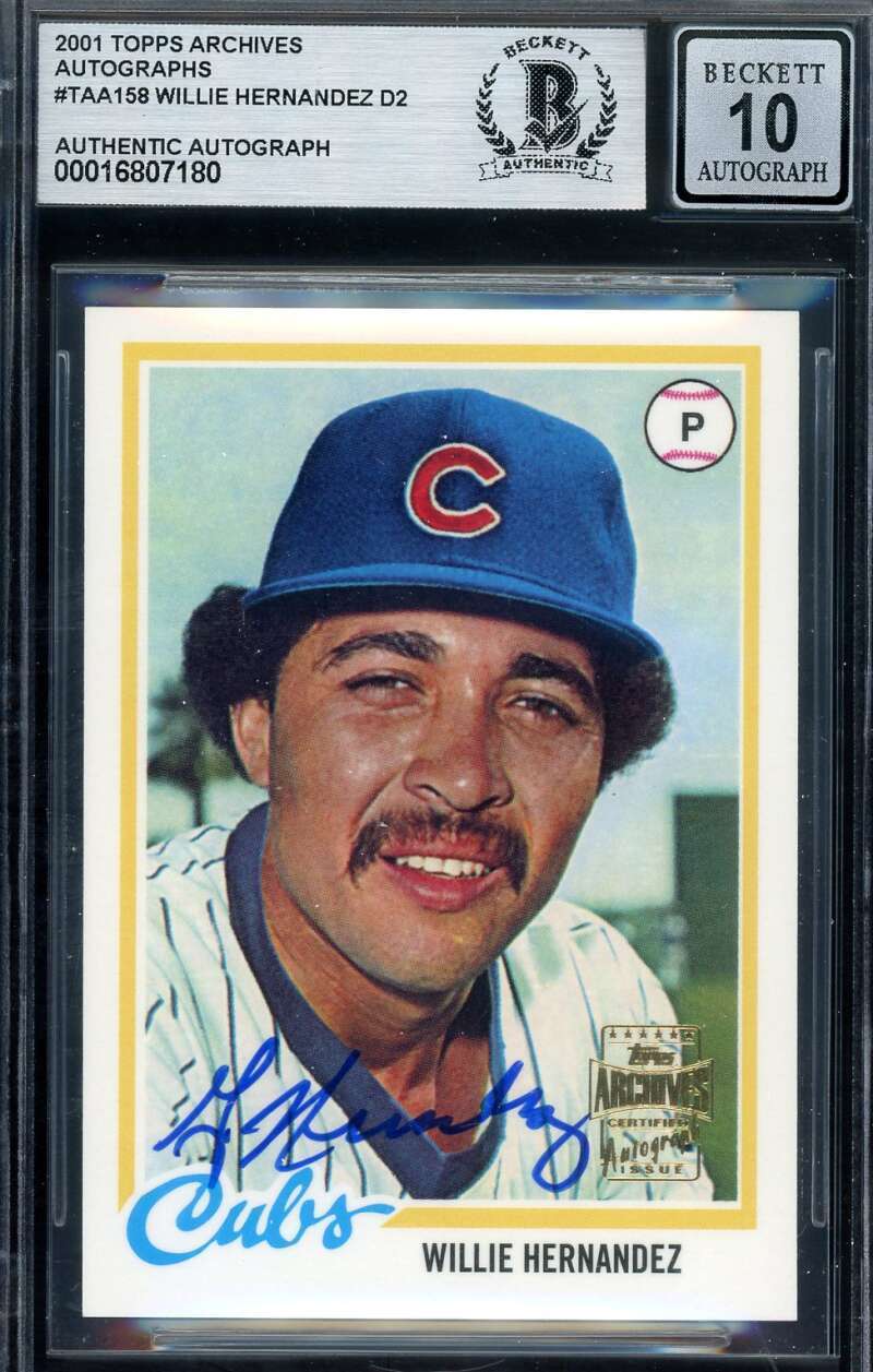 Willie Hernandez Gem Mint 10 Beckett BAS Signed 2001 Topps Archives Autograph