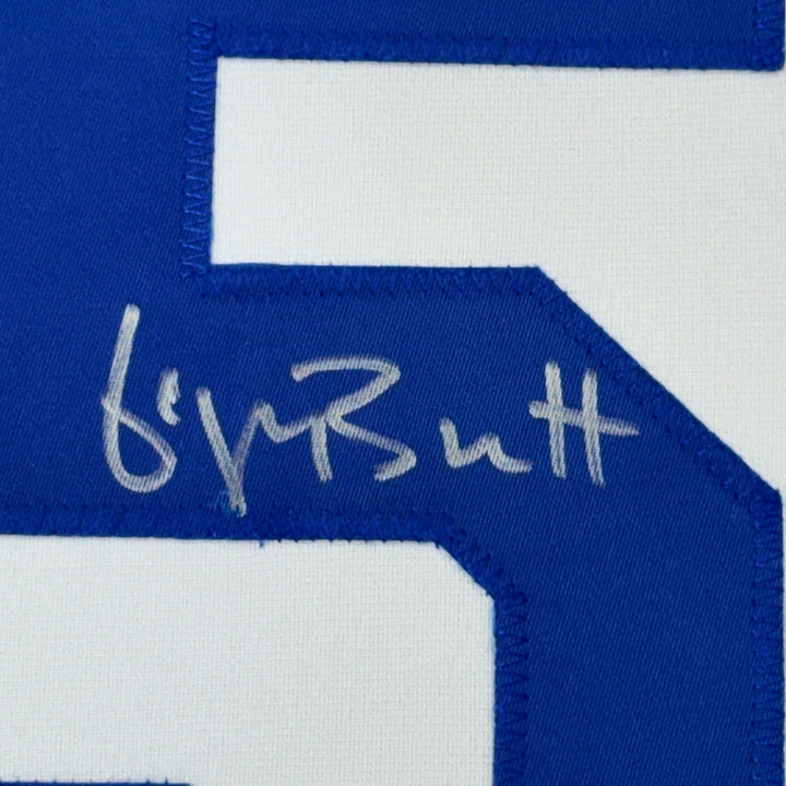 Framed Signed George Brett 35x39 Kansas City White Jersey JSA COA
