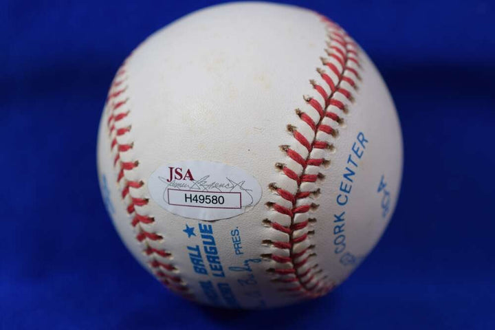 Enos Slaughter JSA COA Autograph American League OAL Signed Baseball HOF 85