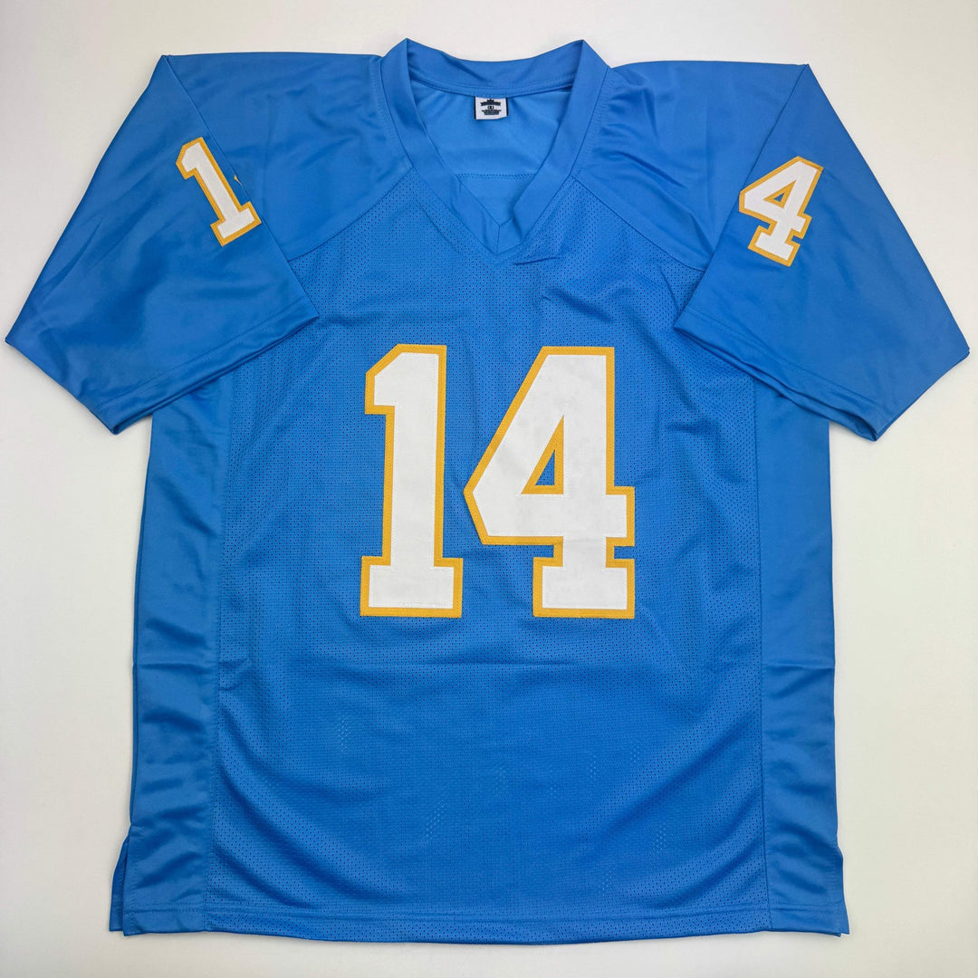 Autographed/Signed Dan Fouts San Diego Blue Football Jersey PSA/DNA COA