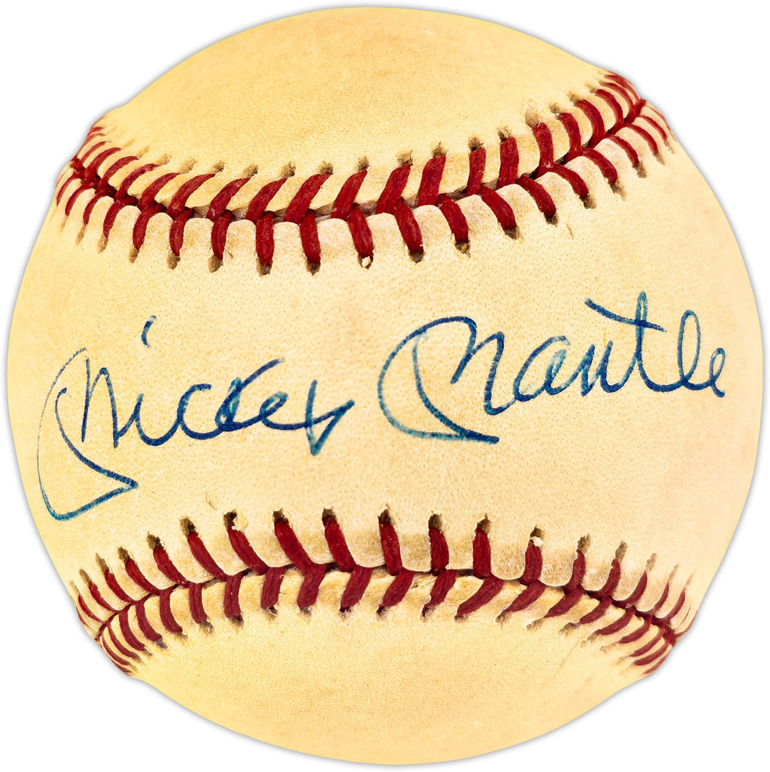Mickey Mantle Signed AL Baseball New York Yankees Beckett