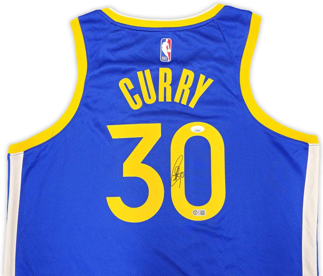 Warriors Stephen Curry Signed Blue Nike Swingman Icon Edition Jersey Size 48 JSA